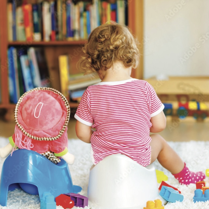 Young child with autism learning to toilet train